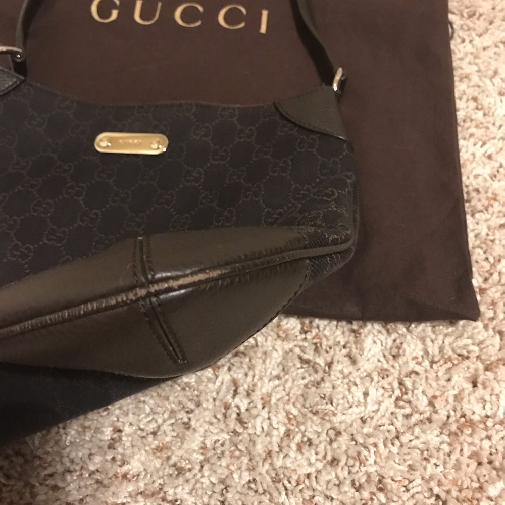 Gucci Shoulder bag, Excellent condition; brown canvas and leather; dust bag incl - Picture 6 of 16
